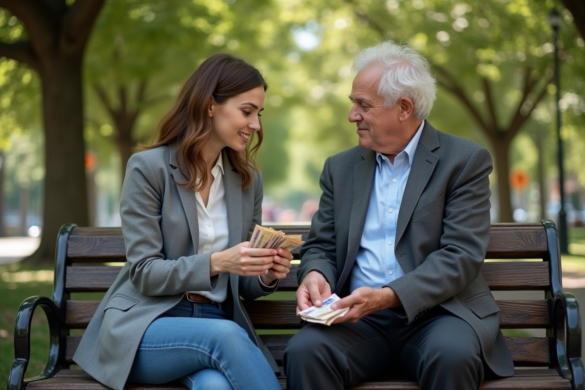 Jeune femme remettant de l
