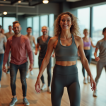 Groupe de danseurs divers dans un studio moderne