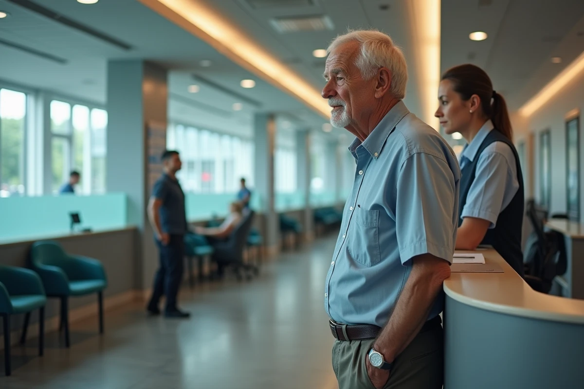 Homme âgé discutant avec un conseiller bancaire