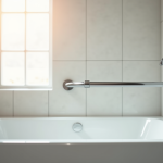 Salle de bain moderne avec barre d'appui sécurisée