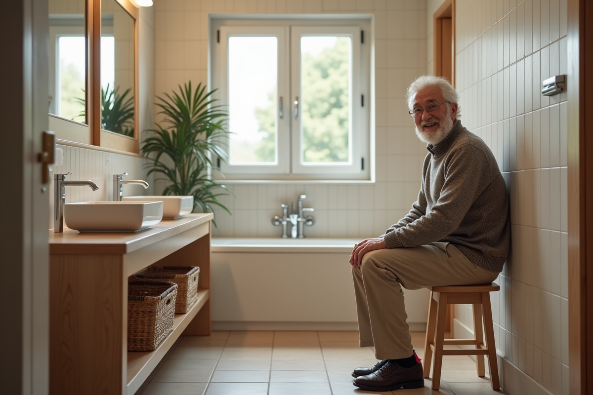 Homme âgé assis près d